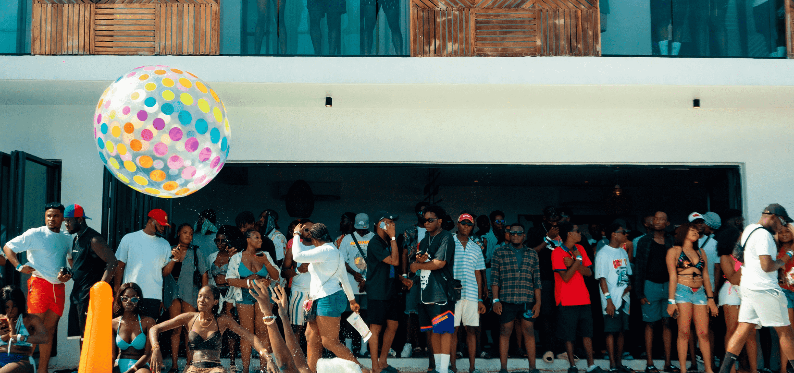 people at pool party